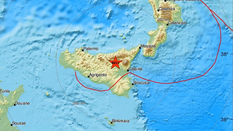 Σεισμική δόνηση 2,1R στη Σικελία