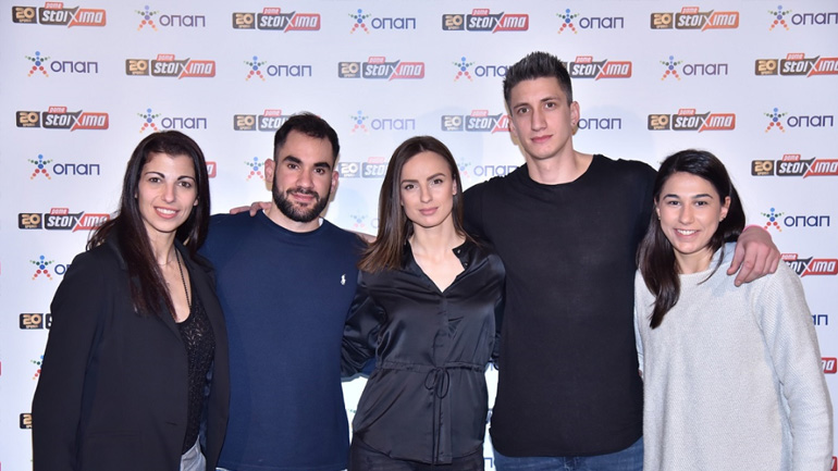 Ρούλα Μούλη, Δημήτρης Ζήσης, Άσπα Καλαμπάκου, Παναγιώτης Πελεκούδας και Ιωάννα Δίελα από τον Παναθηναϊκό Α.Ο.