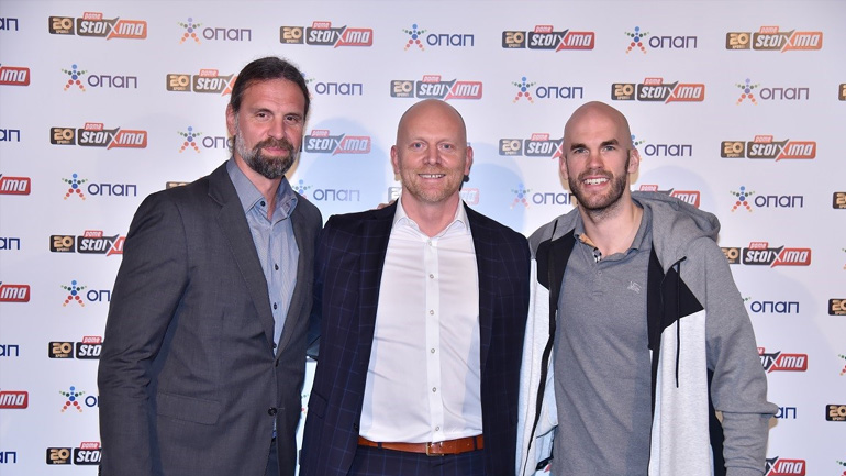 Φραγκίσκος Αλβέρτης Team Manager ΚΑΕ Παναθηναϊκός ΟΠΑΠ, Γιάν Κάρας Chief Commercial Officer ΟΠΑΠ, Νικ Καλάθης ΚΑΕ Παναθηναϊκός ΟΠΑΠ