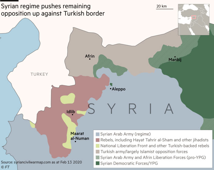 Ο χάρτης της περιοχής των συγκρούσεων στη Συρία