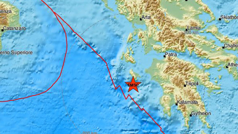 Σεισμός 3,5 Ρίχτερ κοντά στη Ζάκυνθο