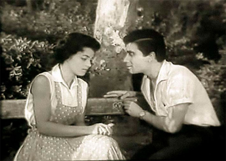 Η Τίνα Γαϊτάνου και ο Βαγγέλης Πλοιός στην ταινία Το κορίτσι της αμαρτίας, 1958.