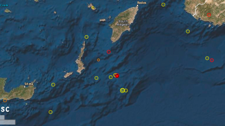 Σεισμός 4,1 Ρίχτερ νότια της Καρπάθου