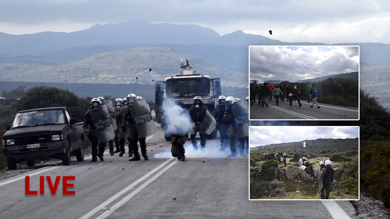 Mάχες σώμα με σώμα στην Καράβα της Λέσβου Mάχες σώμα με σώμα στην Καράβα της Λέσβου