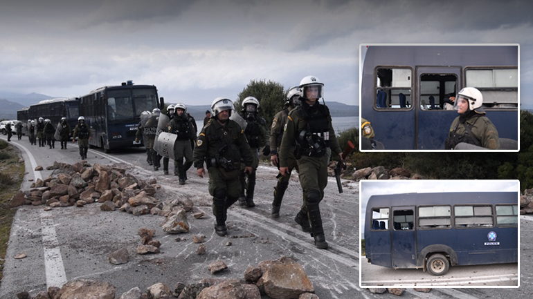 Επεισοδιακή αποχώρηση των ΜΑΤ από την Καράβα