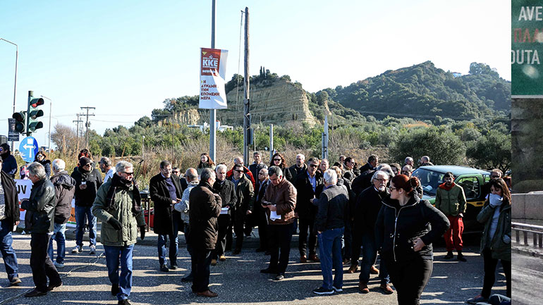 Κλειστό τμήμα της Εθνικής Οδού Πατρών-Πύργου λόγω διαμαρτυρίας κατοίκων