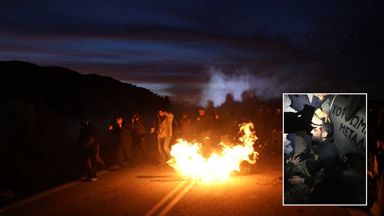 Φωτό-ντοκουμέντο από τραυματισμό διαδηλωτή στη Χίο