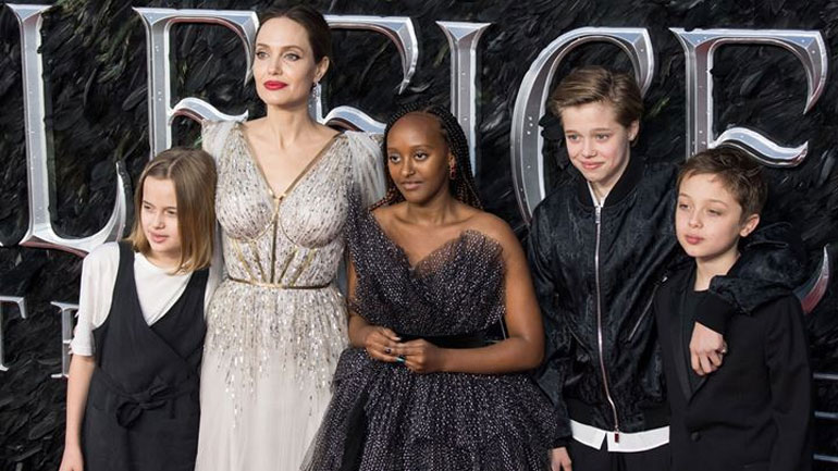 Σπάνια δημόσια εμφάνιση της Angelina Jolie με τα παιδιά της