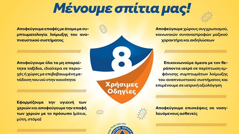 Γενική Γραμματεία Πολιτικής Προστασίας: Οκτώ οδηγίες για τις ευπαθείς ομάδες