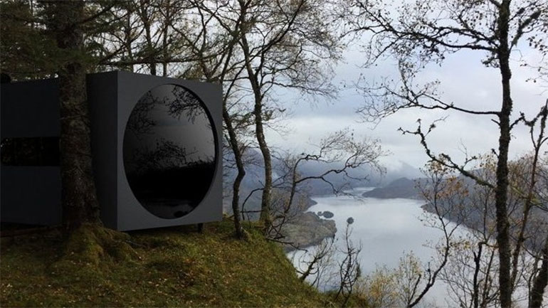 Τα φιόρδ και τα βουνά της Νορβηγίας μέσα από ένα σπιτάκι πουλιών