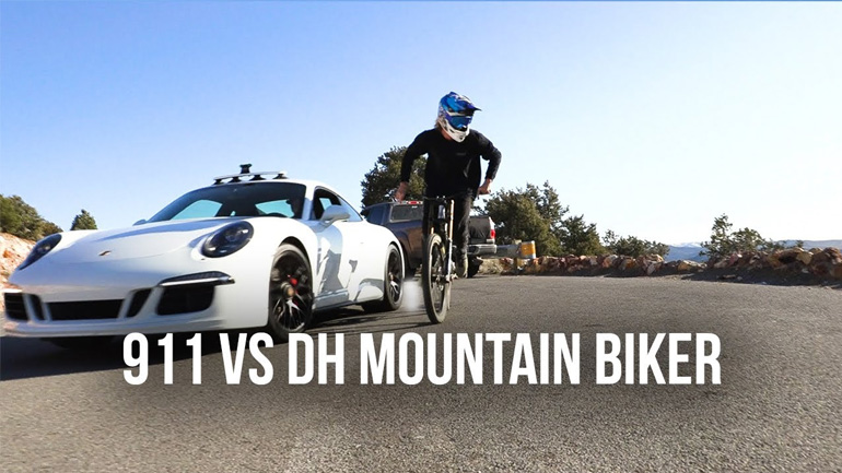 Ποδήλατο DH VS. Porsche 911 GTS
