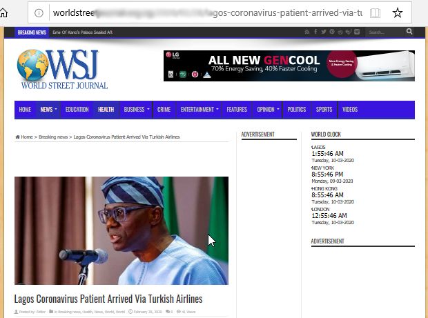 Πλαστός ιστότοπος (WSJ)