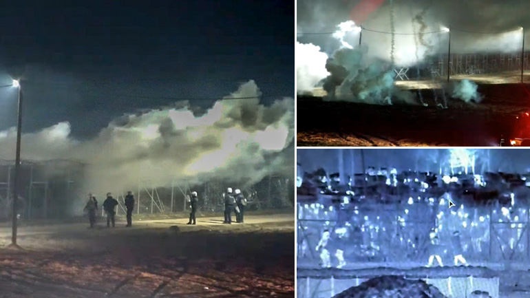 Βίντεο από τον Έβρο: Νύχτα έντασης με απόπειρες εισβολής από μετανάστες