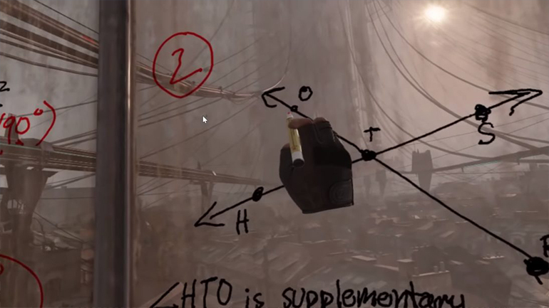 Καθηγητής διδάσκει γεωμετρία μέσω παιχνιδιού εικονικής πραγματικότητας