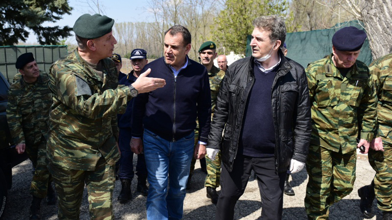 Επιθεώρηση των μέτρων ασφαλείας από τον ΥΕΘΑ Νικόλαο Παναγιωτόπουλο στα σύνορα και στα φυλάκια του Έβρου