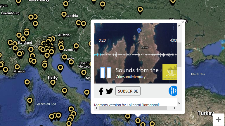 Από τη Δήλο στο ηχητικό ακούγεται ο ήχος των κυμάτων της θάλασσας