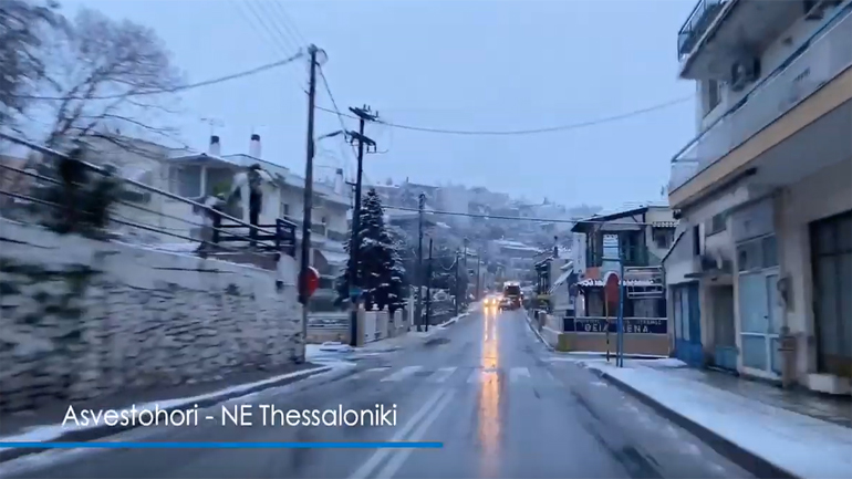 Τα προάστια της Θεσσαλονίκης στα λευκά