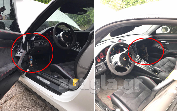 Τα σημεία που παραβίασαν εντός του αυτοκινήτου...