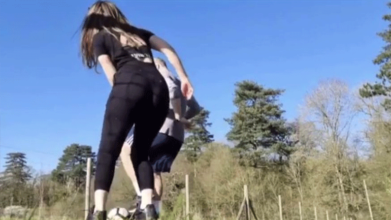 Βίντεο-έπος: Ο Γουίλσιρ έκανε τάκλιν στη… σύζυγό του και την ξάπλωσε στο χορτάρι!