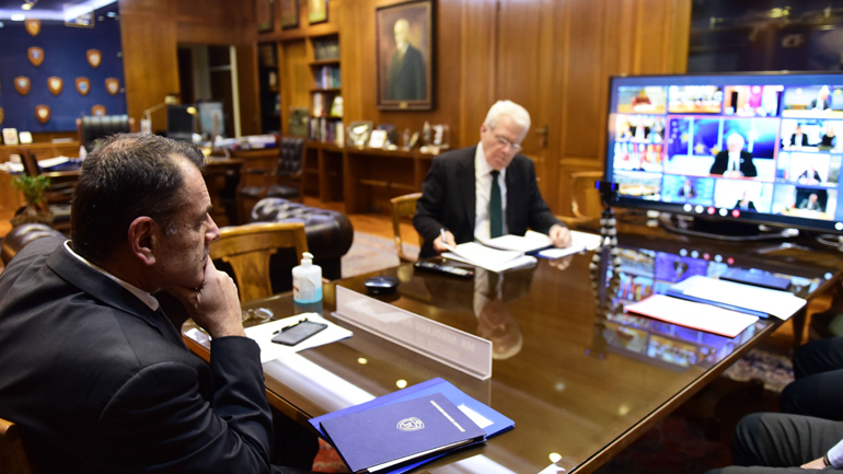 Συμμετοχή του Ν. Παναγιωτόπουλου στην Άτυπη Σύνοδο των Υπουργών Άμυνας της Ε.Ε. μέσω τηλεδιασκέψεως