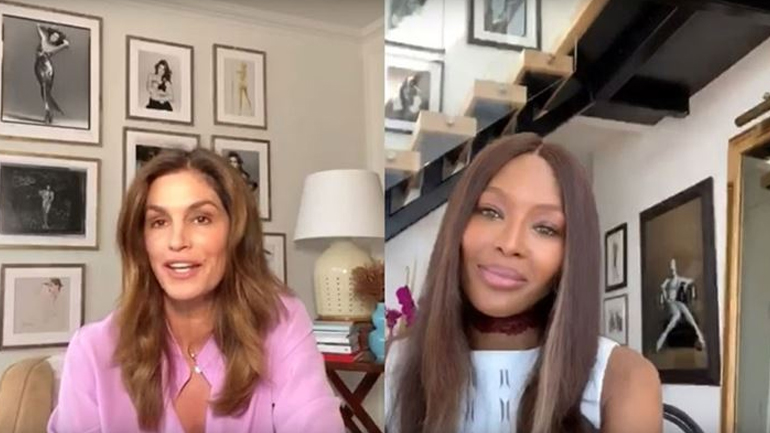 Naomi Campbell και Cindy Crawford μιλούν για τη ζωή στην καραντίνα από το σπίτι τους