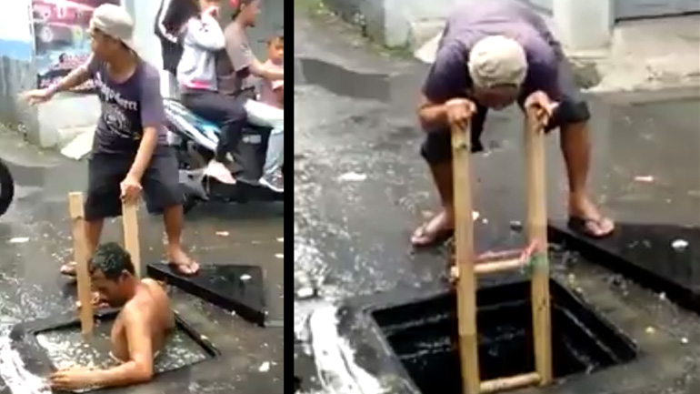 Extreme υδραυλικός στην Ινδονησία