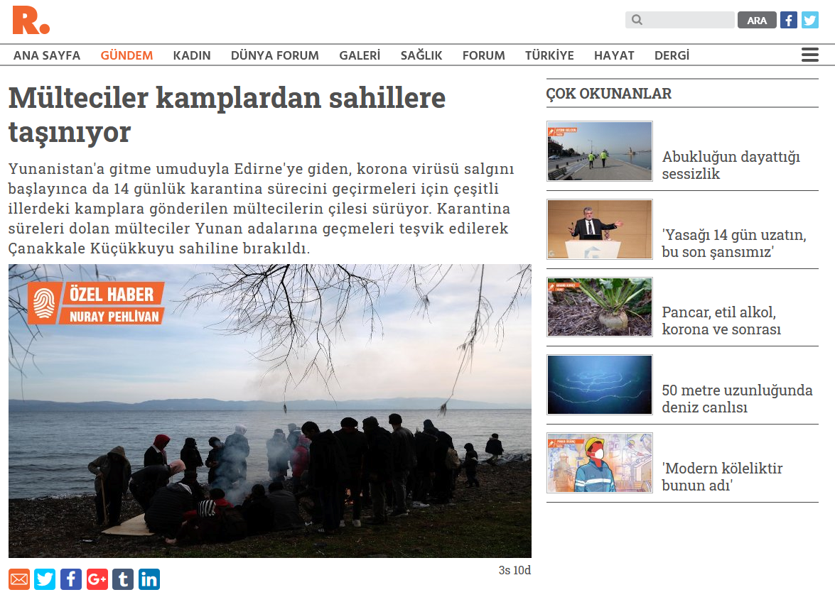 Το τουρκικό δημοσίευμα στην  ιστοσελίδα gazeteduvar