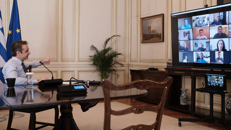 Τηλεδιάσκεψη του Κυριάκου Μητσοτάκη με εκπροσώπους του αθλητισμού για το πρόγραμμα «Ζήσε Αθλητικά»