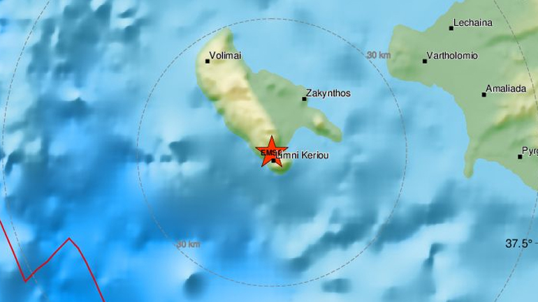 Σεισμός 3,2 Ρίχτερ στην Ζάκυνθο