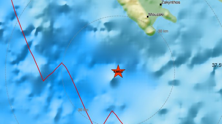 Σεισμική δόνηση 4,2R νότια της Ζακύνθου