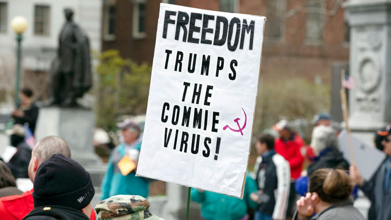 ΗΠΑ: Εκατοντάδες άνθρωποι διαδηλώνουν κατά της καραντίνας στο Νιου Χαμσάιρ