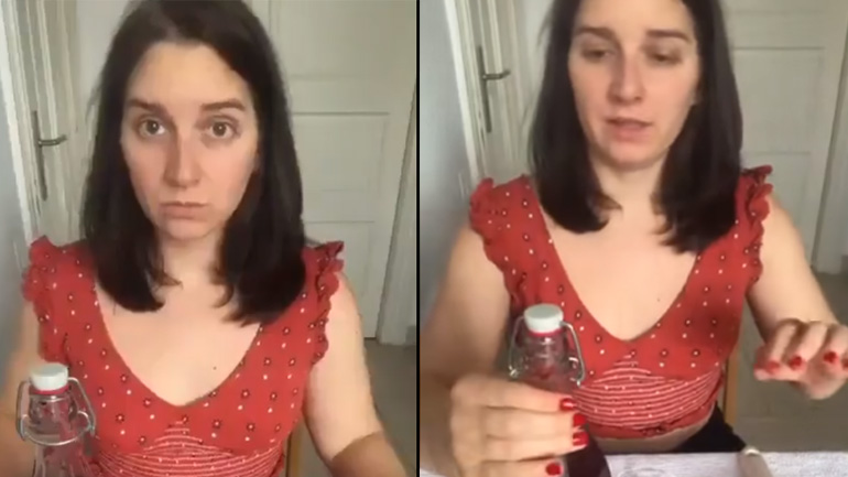 Ανοίγοντας ένα μπουκάλι με κομπούχα