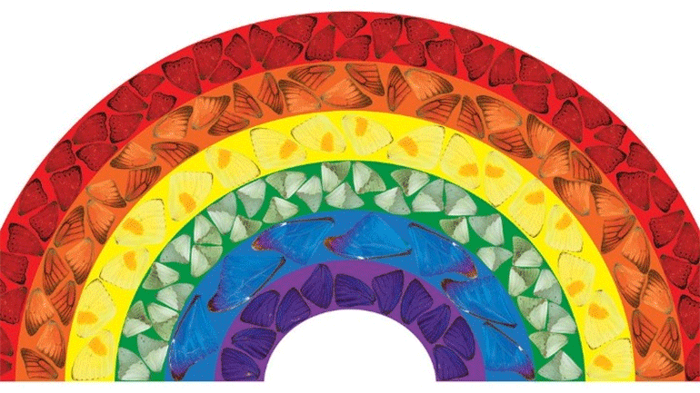 Ο Damien Hirst σχεδίασε ένα ουράνιο τόξο για το NHS της Βρετανίας