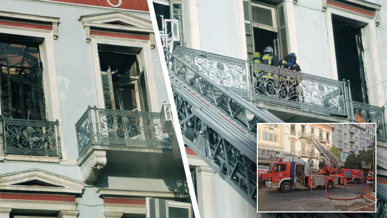 Πυρκαγιά σε νεοκλασικό στο κέντρο της Αθήνας