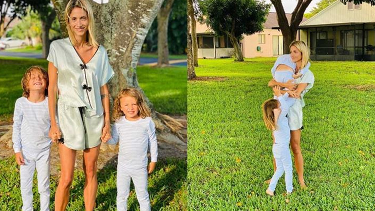 Σοφία Καρβέλα: Παιχνίδια με τα παιδιά της στην εξοχική τους κατοικία στη Φλόριντα