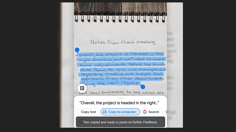 Αντιγραφή χειρόγραφου κειμένου μέσω του Google Lens