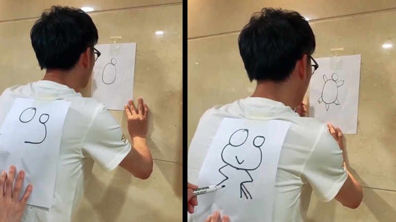 Ζωγράφισε το σχέδιο που κάνω στην πλάτη σου