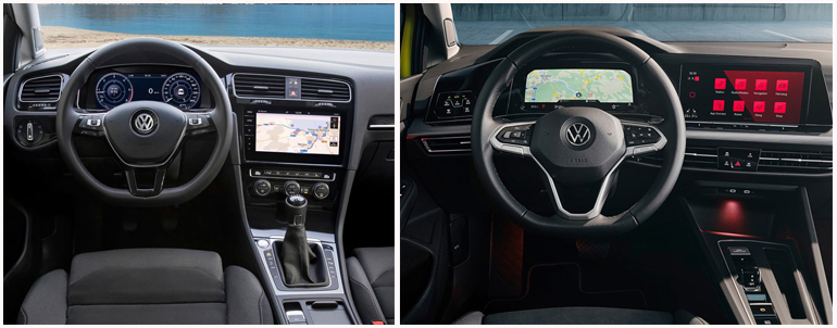 Αριστερά η 7η γενιά και δεξιά η 8η