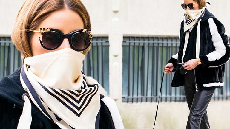 Εντυπωσιάζει η Οlivia Palermo φορώντας μαντήλι στο πρόσωπο αντί για μάσκα!