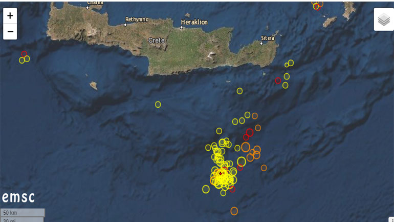 Σεισμός 4,2 Ρίχτερ νότια της Κρήτης