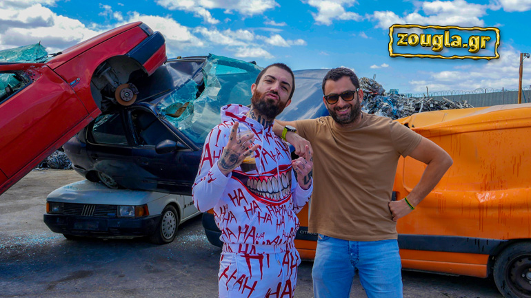 Backstage και απρόοπτα στα γυρίσματα του TUS σε διαλυτήριο αυτοκινήτων…