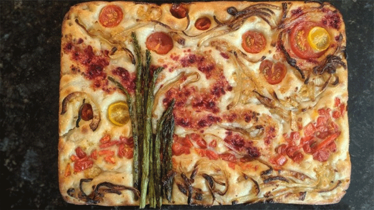 «Garden Focaccia», έργα ζωγραφικής με καμβά το ψωμί