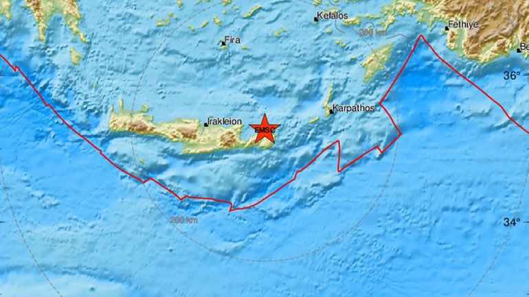 Δύο διαδοχικές σεισμικές δονήσεις στην Κρήτη