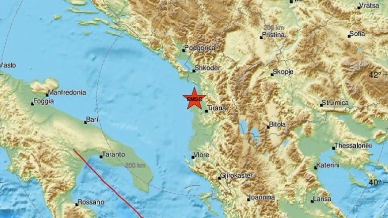 Σεισμός 4,5 Ρίχτερ στην Αλβανία