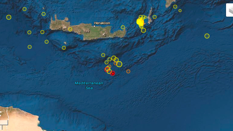 Σεισμός 4,2 Ρίχτερ νοτίως της Κρήτης