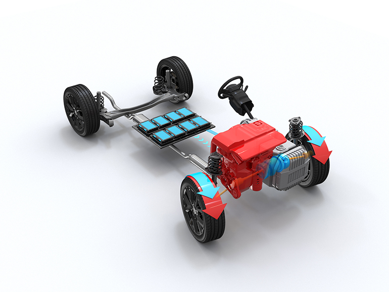 Στη φωτογραφία μπορείτε να δείτε σε ποιο σημείο του γαλλικού SUV βρίσκονται τοποθετημένες οι μπαταρίες...