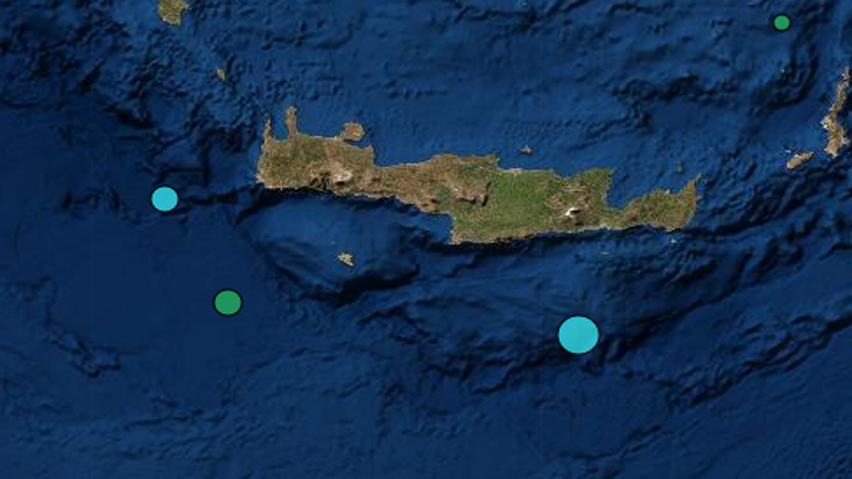 Σεισμός 4,6 Ρίχτερ νότια της Κρήτης