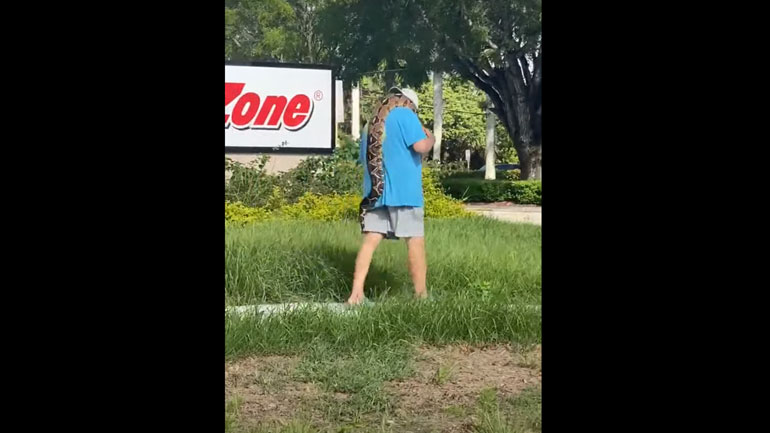 Άνδρας έβγαλε βόλτα το φίδι του