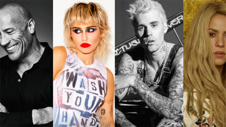 Αστέρες του πενταγράμμου και της μεγάλης οθόνης εναντίον του κορωνοϊού