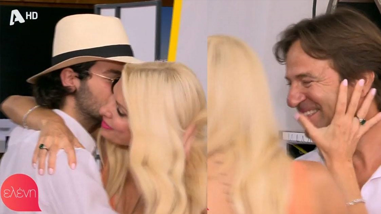 Ελένη Μενεγάκη: Το τρυφερό φιλί στον Μάκη Παντζόπουλο on camera